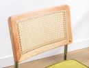 iMenting Velvet Dining Chairs, Mid Century Modern Chairs with Rattan Backrest Upholstered Comfy Side Chair for Home Kitchen Dining Room, Set of 2 Avoc
