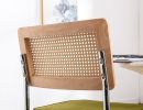iMenting Velvet Dining Chairs, Mid Century Modern Chairs with Rattan Backrest Upholstered Comfy Side Chair for Home Kitchen Dining Room, Set of 2 Avoc