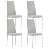 Grid Shaped Armless High Back Dining Chair, 4-piece set, Office Chair. Applicable to DiningRoom, Living Room, Kitchen and Office. Chair and Electropla