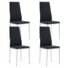 Grid Shaped Armless High Back Dining Chair, 4-piece set, Office Chair. Applicable to DiningRoom, Living Room, Kitchen and Office. Chair and Electropla