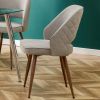Modern Dining Chairs,Linen Accent Chair, Living Room Leisure Chairs, Upholstered Side Chair with Metal Legs for Dining Room Kitchen Vanity Patio Club