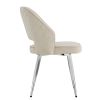 Modern Dining Chairs,Linen Accent Chair, Living Room Leisure Chairs, Upholstered Side Chair with Metal Legs for Dining Room Kitchen Vanity Patio Club