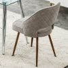 Modern Dining Chairs,Linen Accent Chair, Living Room Leisure Chairs, Upholstered Side Chair with Metal Legs for Dining Room Kitchen Vanity Patio Club