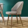 Modern Dining Chairs,Linen Accent Chair, Living Room Leisure Chairs, Upholstered Side Chair with Metal Legs for Dining Room Kitchen Vanity Patio Club