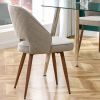 Modern Dining Chairs,Linen Accent Chair, Living Room Leisure Chairs, Upholstered Side Chair with Metal Legs for Dining Room Kitchen Vanity Patio Club