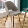 Modern Dining Chairs,Linen Accent Chair, Living Room Leisure Chairs, Upholstered Side Chair with Metal Legs for Dining Room Kitchen Vanity Patio Club