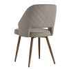 Modern Dining Chairs,Linen Accent Chair, Living Room Leisure Chairs, Upholstered Side Chair with Metal Legs for Dining Room Kitchen Vanity Patio Club